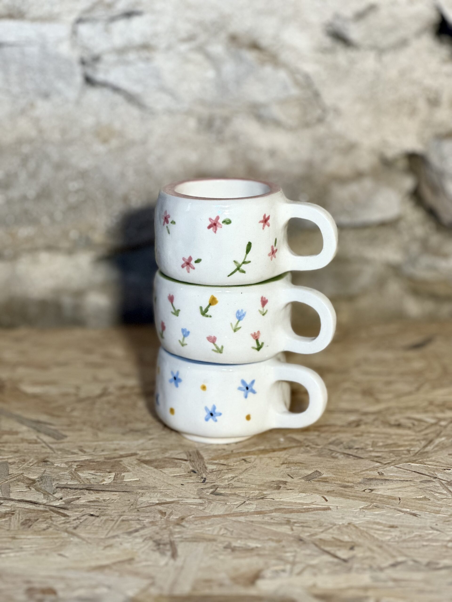 Trio de tasses florales