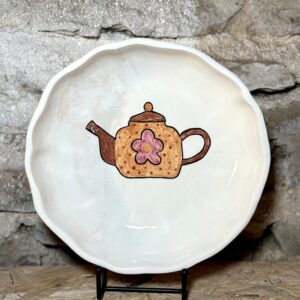 Assiette creuse motif théière