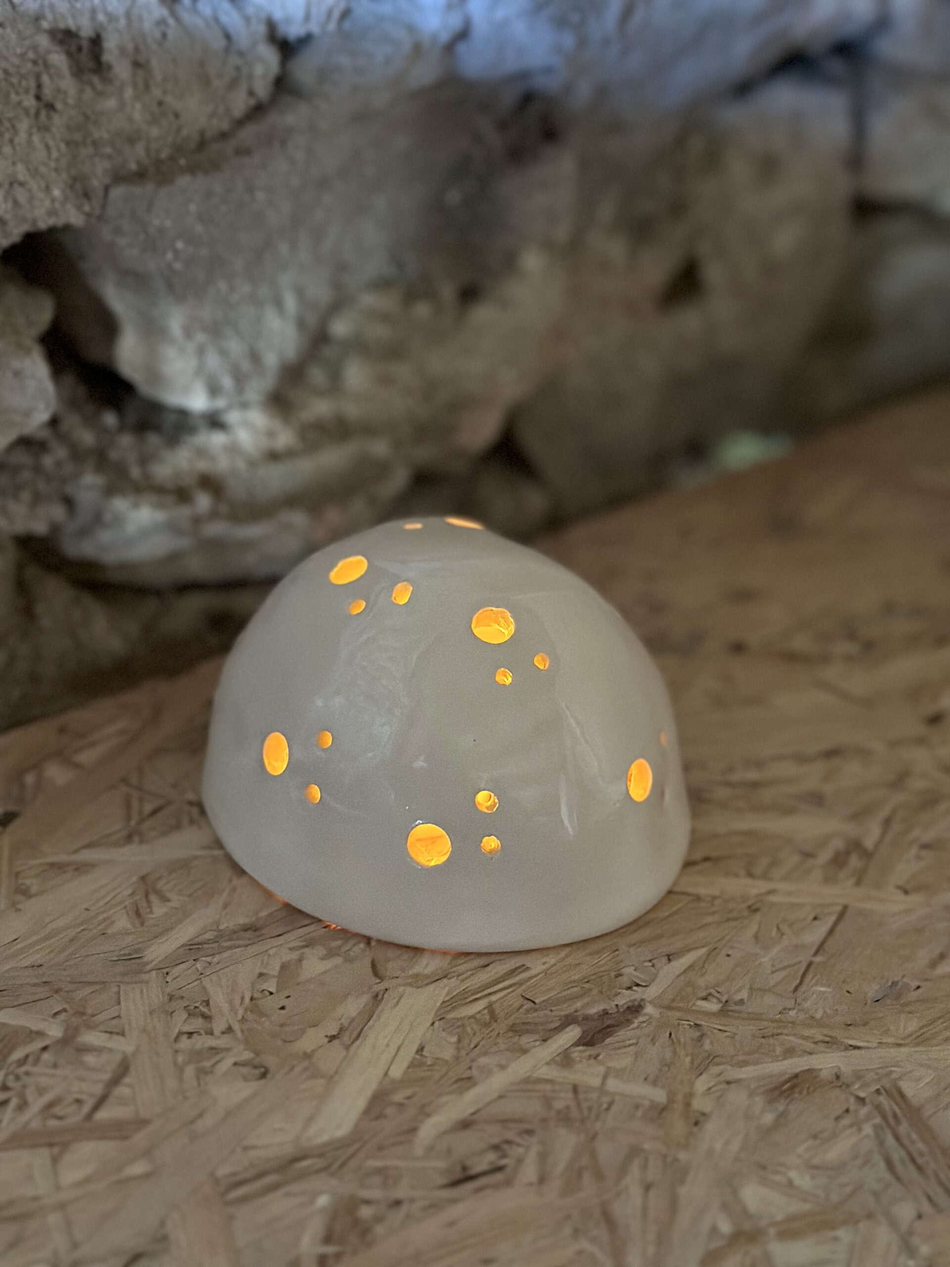 Photophore lueur d’étoiles crème – Image 3