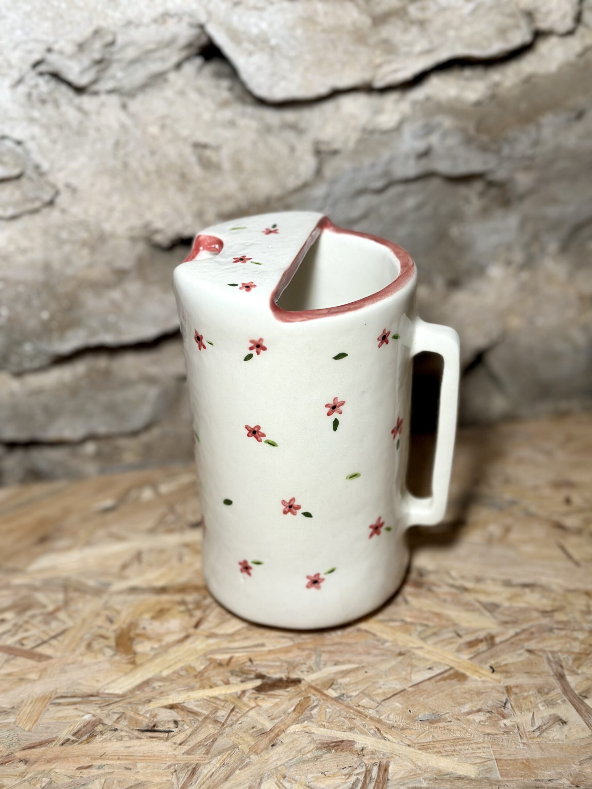 Tasse à emporter fleurs rouge