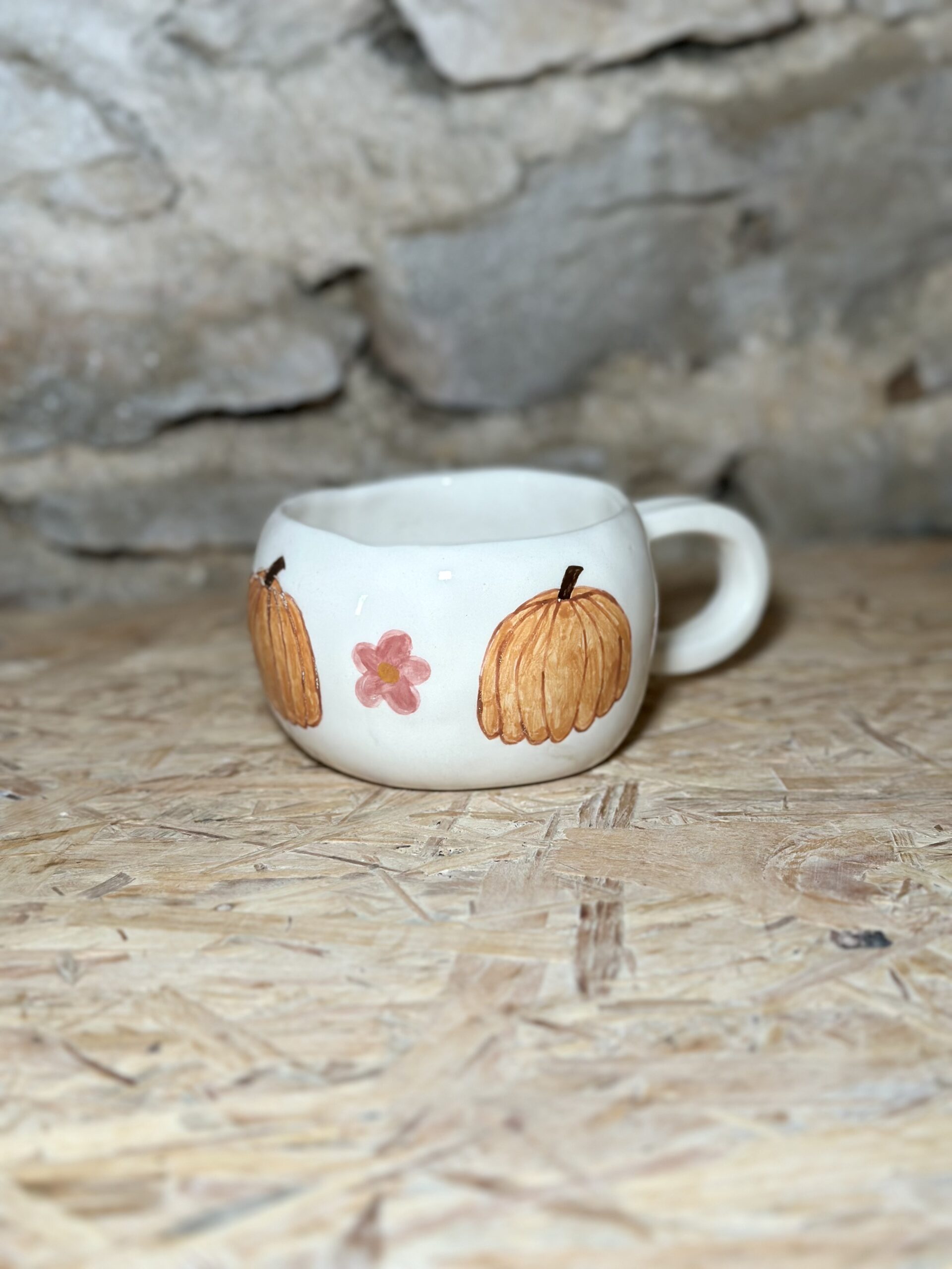 Tasse motif fleurs et citrouilles – Image 4
