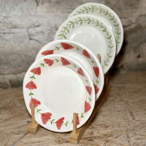 Duo d’assiettes fleur rouge ou verdoyant